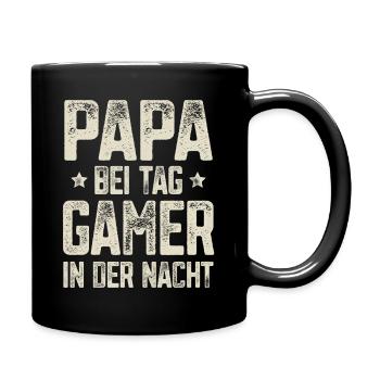 Papa Gamer Gaming - Tasse einfarbig - Schwarz - Rechts