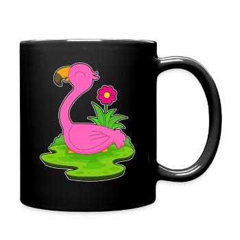 Fleur de flamant rose - Mug uni - noir - Droite