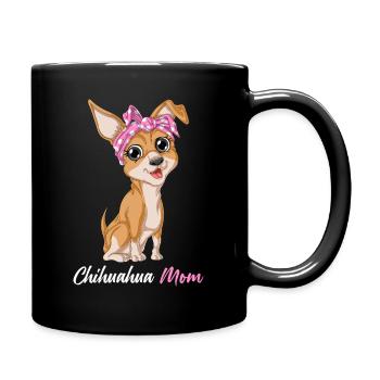 Funny Chihuahua Mom Pet Art Perfect Mother’s Day - Full Colour Mug - black - Right