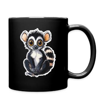 lemur - Full Colour Mug - black - Right