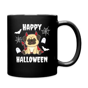 Pug Happy Halloween Devil - Full Colour Mug - black - Right