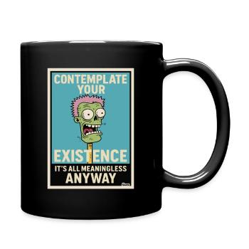 Contemplative Zombie Humour Poster - Full Colour Mug - black - Right