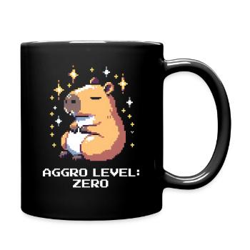 Niveau Aggro : Zéro | Capybara et paix - Mug uni - noir - Droite