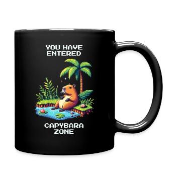 Betritt die Capybara-Zone | Capybara & Chill - Tasse einfarbig - Schwarz - Rechts