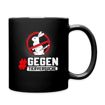 Tierschutz STOPPT TIERVERSUCHE GEGEN VERSUCHE - Tasse einfarbig - Schwarz - Rechts