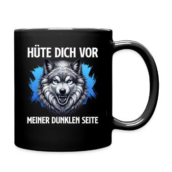 Wolf Spirit BEWARE MY DARK SIDE - Full Colour Mug - black - Right