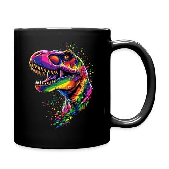 T-Rex Tyrannosaurus Rex Dino Daddy Dinosaurier - Tasse einfarbig - Schwarz - Rechts