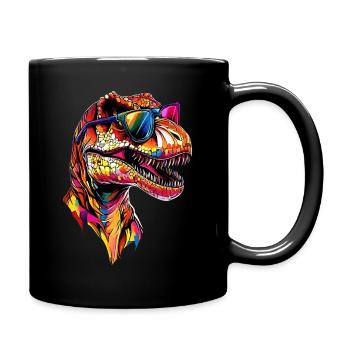 T-Rex Tyrannosaurus Rex Dino Daddy Dinosaurier - Tasse einfarbig - Schwarz - Rechts
