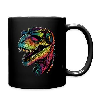 T-Rex Tyrannosaurus Rex Dino Daddy Dinosaurier - Tasse einfarbig - Schwarz - Rechts
