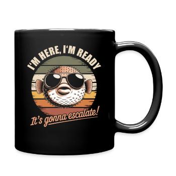Im Here Ready Tapir Escalate Saying Party Retro - Full Colour Mug - black - Right