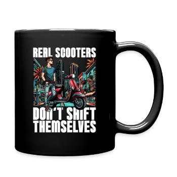 Les vrais scooters ne changent pas d’œil aux scooters électriques - Mug uni - noir - Droite