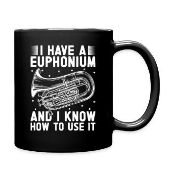 Joueur de baryton Je sais m'en servir Euphonium - Mug uni - noir - Droite