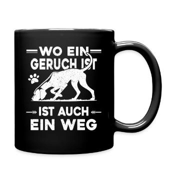 Mantrailing - Wo ein Geruch da ein Weg - Tasse einfarbig - Schwarz - Rechts