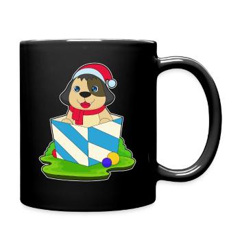 Dog Christmas Christmas Hat - Full Colour Mug - black - Right
