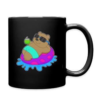Ours natation anneau de natation été - Mug uni - noir - Droite