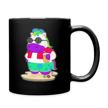 Pferd Strand Getränk Sommer - Tasse einfarbig - Schwarz - Rechts