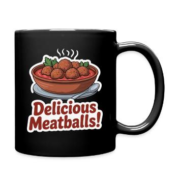 Delicious Meatballs Illustration - Full Colour Mug - black - Right