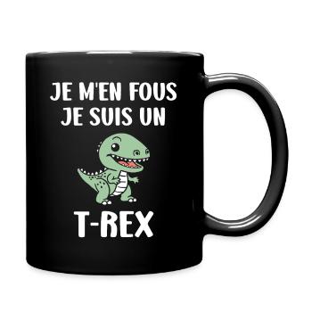 T-Rex Crazy Christmas - Full Colour Mug - black - Right