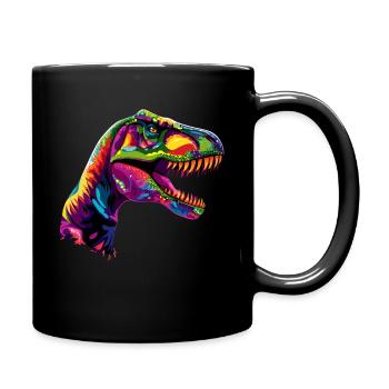 T-Rex Tyrannosaurus Rex Dino Daddy Dinosaurier - Tasse einfarbig - Schwarz - Rechts