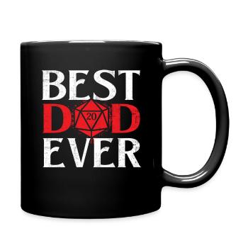 Best Dad Ever D20 Tabletop-RPG-Geschenk für Gamer-Väter - Tasse einfarbig - Schwarz - Rechts