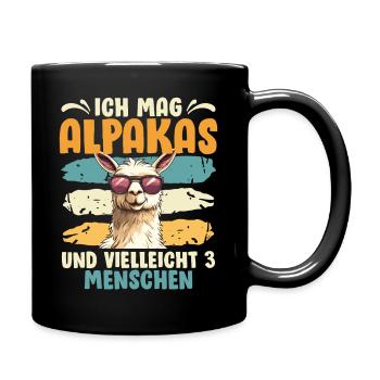 Alpaga J’AIME LES ALPAGAS ET PEUT-ÊTRE 3 PERSONNES - Mug uni - noir - Droite