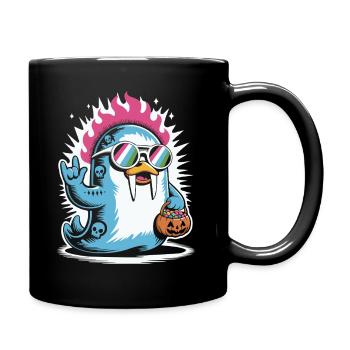 Walrus Punk Rocker Halloween - Full Colour Mug - black - Right
