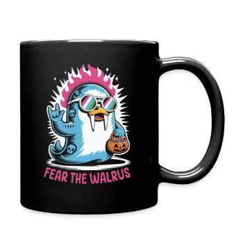 Walrus Punk Rocker Halloween - Full Colour Mug - black - Right