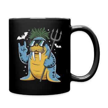 Walross Punk Rocker Halloween  - Tasse einfarbig - Schwarz - Rechts