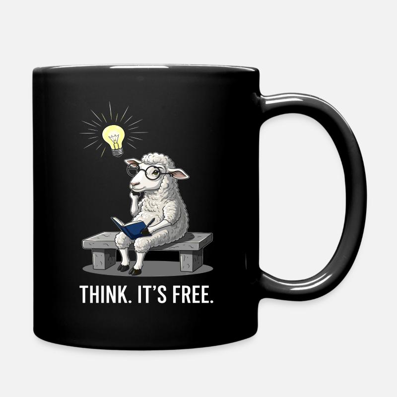 Denkendes Schaf - Freiheit - Tasse einfarbig - Schwarz