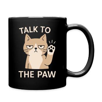 Chat drôle parler à la patte Chat Holder - Mug uni - noir - Droite