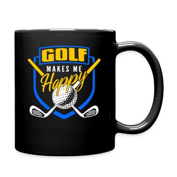 Golf Makes Me Happy Retro Golf Humor - Tasse einfarbig - Schwarz - Rechts
