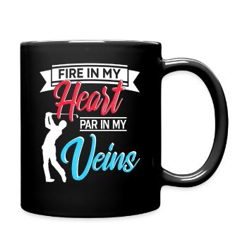 Le feu dans mon cœur, le par dans mes veines, la passion du golf - Mug uni - noir - Droite