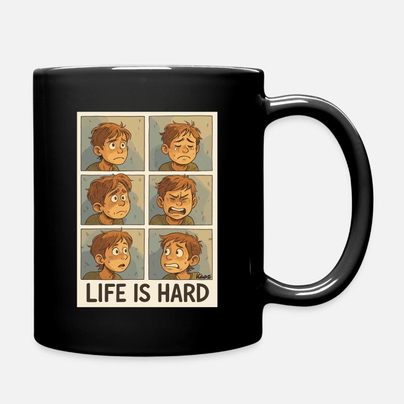 Ausdrucksstarke Illustration von Kindheitsgefühlen - Tasse einfarbig - Schwarz