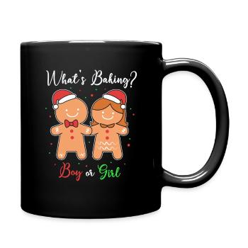 Werdender Papa Weihnachten Gender Reveal - Tasse einfarbig - Schwarz - Rechts