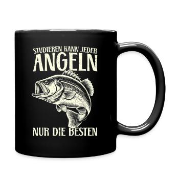 Anyone can study fishing only the best - Full Colour Mug - black - Right