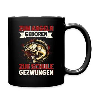 Born to fish, forced to go to school - Full Colour Mug - black - Right