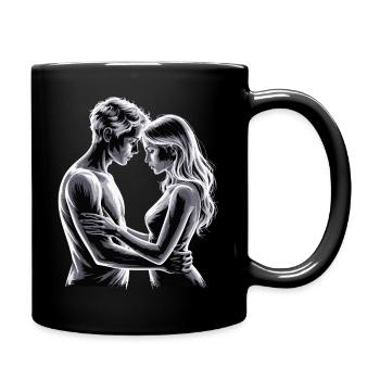 Intimate Black and White Couple Portrait - Full Colour Mug - black - Right