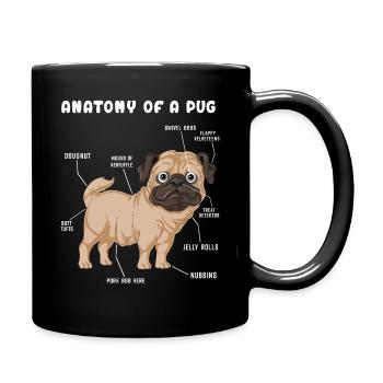 Anatomie du carlin - Mug uni - noir - Droite