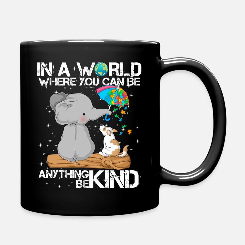 Autismus-Bewusstsein Elefant Hund - Tasse einfarbig - Schwarz