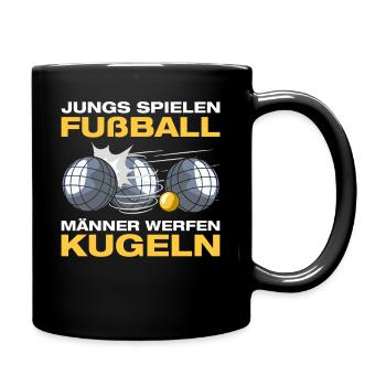 Männer werfen Kugeln Petanque Boule Boulespieler - Tasse einfarbig - Schwarz - Rechts