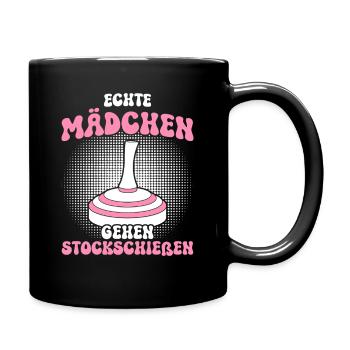 Les vraies filles font du curling - Mug uni - noir - Droite