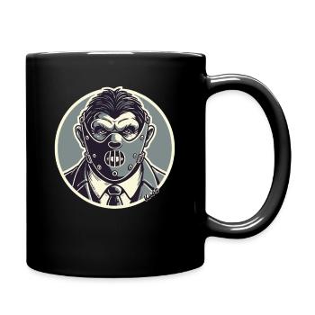 Horror-Inspired Gentleman Mask Design - Full Colour Mug - black - Right