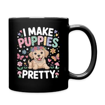Toiletteur pour chiens Je rends les chiots jolis Je fais - Mug uni - noir - Droite