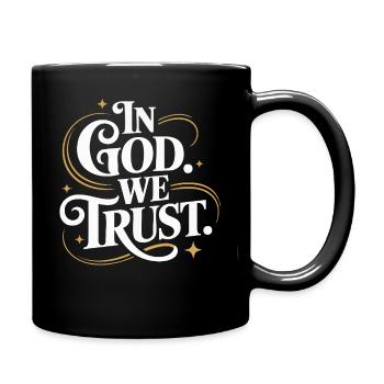 In God We Trust Design - Full Colour Mug - black - Right
