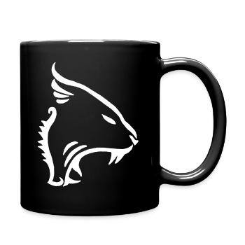 White Minimalist Lion - Full Colour Mug - black - Right