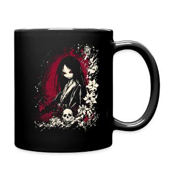 Fille kimono d'anime japonais effrayante et horreur - Mug uni - noir - Droite