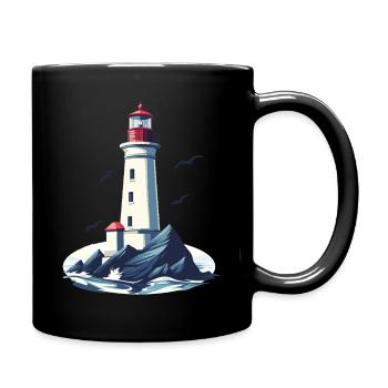 Phare sur la côte rocheuse - Mug uni - noir - Droite