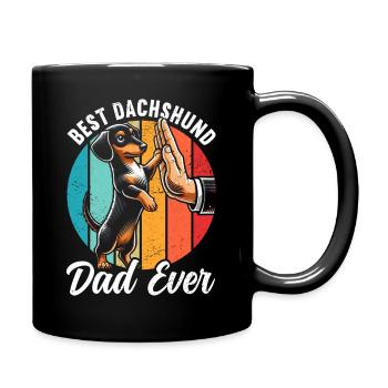 Best Dachshund Dad Ever Dackel Papa Teckel - Tasse einfarbig - Schwarz - Rechts