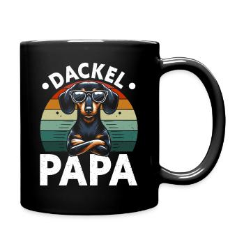Dackel Papa Hund Motiv Lustig Vatertag Teckel - Tasse einfarbig - Schwarz - Rechts