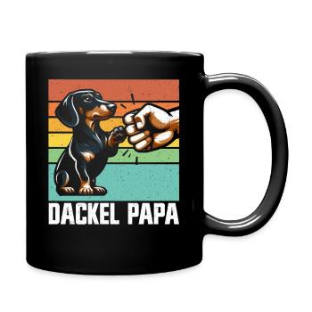 Dackel Papa Hund Motiv Lustig Vatertag Teckel - Tasse einfarbig - Schwarz - Rechts